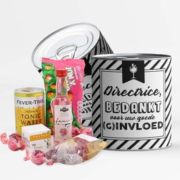 Directrice, bedankt voor uw goede (g)invloed - gin