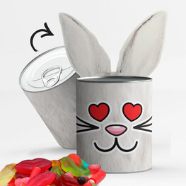 Kids DIY: kleef zelf je blik, wit konijn